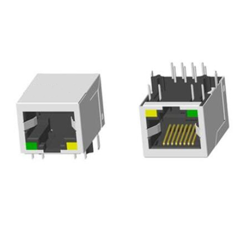 RJ45 2X2 無(wú)燈帶屏蔽帶彈片十字腳