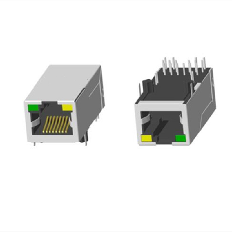 RJ45 2X2 無(wú)燈帶屏蔽帶彈片十字腳