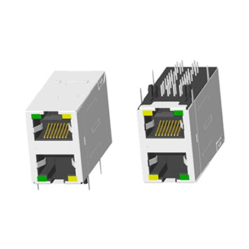 RJ45 2X2 無(wú)燈帶屏蔽帶彈片十字腳