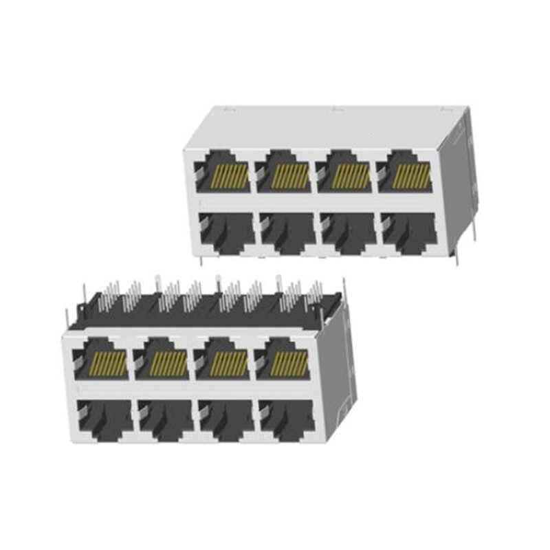 RJ45 2X2 無(wú)燈帶屏蔽帶彈片十字腳